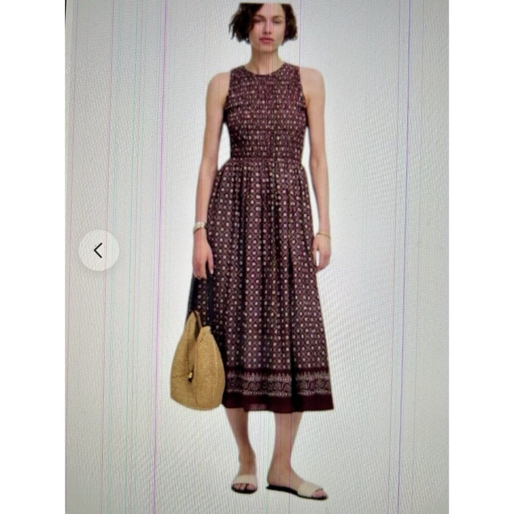 Madewell Burgundy Floral Midi Dress